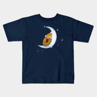 Sleeping Red Panda Moon Kids T-Shirt